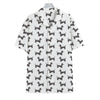 Black And White Dachshund Pattern Print Hawaiian Shirt