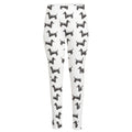 Black And White Dachshund Pattern Print High-Waisted Pocket Leggings