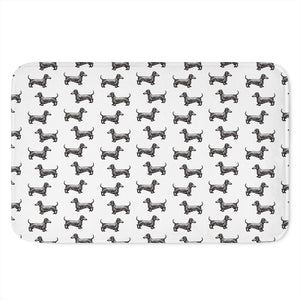 Black And White Dachshund Pattern Print Indoor Door Mat