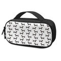 Black And White Dachshund Pattern Print Portable Cooler Travel Case