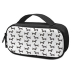 Black And White Dachshund Pattern Print Insulin Cooler Travel Case