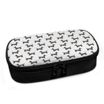 Black And White Dachshund Pattern Print Insulin Cooler Travel Case