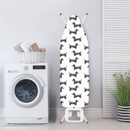 Black And White Dachshund Pattern Print Ironing Board Cover