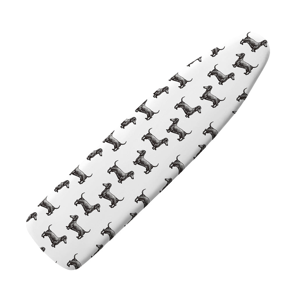 Black And White Dachshund Pattern Print Ironing Board Cover