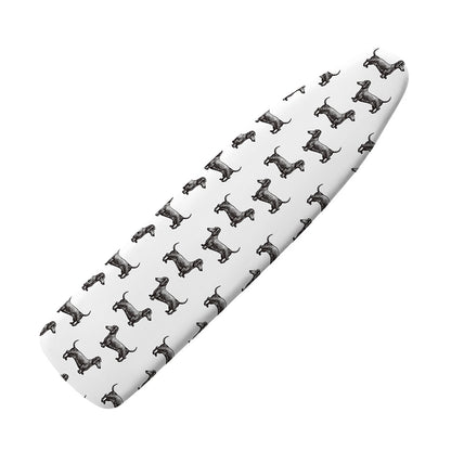 Black And White Dachshund Pattern Print Ironing Board Cover