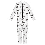 Black And White Dachshund Pattern Print Jumpsuit