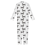 Black And White Dachshund Pattern Print Jumpsuit