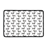 Black And White Dachshund Pattern Print Kitchen Mat