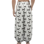 Black And White Dachshund Pattern Print Lantern Pants