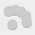 Black And White Dachshund Pattern Print Leather Coaster Set