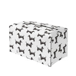 Black And White Dachshund Pattern Print Leather Tissue Box Cover