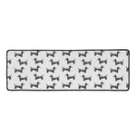 Black And White Dachshund Pattern Print Long Kitchen Mat