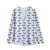 Black And White Dachshund Pattern Print Long Sleeve Short Coat