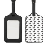 Black And White Dachshund Pattern Print Luggage Tag