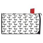 Black And White Dachshund Pattern Print Mailbox Cover