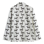 Black And White Dachshund Pattern Print Men's Blazer