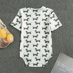 Black And White Dachshund Pattern Print Men's Bodysuit