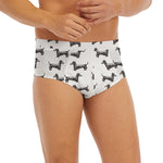 Black And White Dachshund Pattern Print Men's Briefs