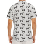 Black And White Dachshund Pattern Print Men's Deep V-Neck Shirt