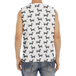 Black And White Dachshund Pattern Print Men's Fitness Tank Top