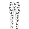 Black And White Dachshund Pattern Print Men's Leggings