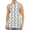 Black And White Dachshund Pattern Print Men's Muscle Tank Top