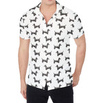 Black And White Dachshund Pattern Print Men's Shirt