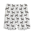 Black And White Dachshund Pattern Print Men's Athletic Shorts