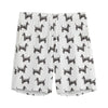 Black And White Dachshund Pattern Print Men's Sports Shorts