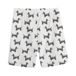 Black And White Dachshund Pattern Print Men's Sports Shorts