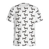 Black And White Dachshund Pattern Print Men's Sports T-Shirt