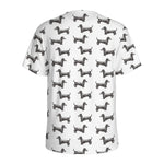 Black And White Dachshund Pattern Print Men's Sports T-Shirt