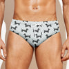 Black And White Dachshund Pattern Print Men's Swim Briefs