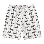 Black And White Dachshund Pattern Print Men's Swim Trunks