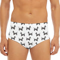Black And White Dachshund Pattern Print Men's Triangle Swim Briefs
