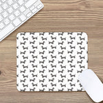 Black And White Dachshund Pattern Print Mouse Pad