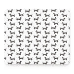 Black And White Dachshund Pattern Print Mouse Pad