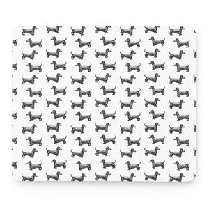 Black And White Dachshund Pattern Print Mouse Pad