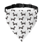 Black And White Dachshund Pattern Print Over The Collar Dog Bandana