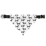 Black And White Dachshund Pattern Print Over The Collar Dog Bandana