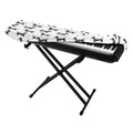 Black And White Dachshund Pattern Print Piano Keyboard Cover