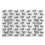 Black And White Dachshund Pattern Print Placemat