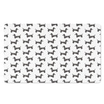 Black And White Dachshund Pattern Print Polyester Doormat