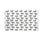 Black And White Dachshund Pattern Print Polyester Flag