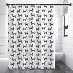 Black And White Dachshund Pattern Print Premium Shower Curtain