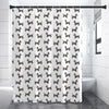 Black And White Dachshund Pattern Print Premium Shower Curtain