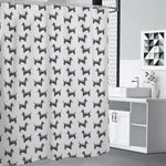 Black And White Dachshund Pattern Print Premium Shower Curtain