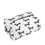Black And White Dachshund Pattern Print Rectangle Tissue Box Cover