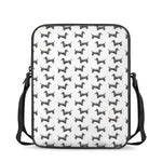 Black And White Dachshund Pattern Print Rectangular Crossbody Bag