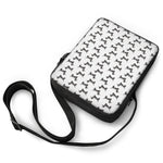 Black And White Dachshund Pattern Print Rectangular Crossbody Bag